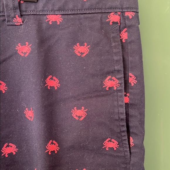 J.Crew Men's Navy Classic Chino Shorts w/red Crabs Summer Coastal - Picture 4 of 7